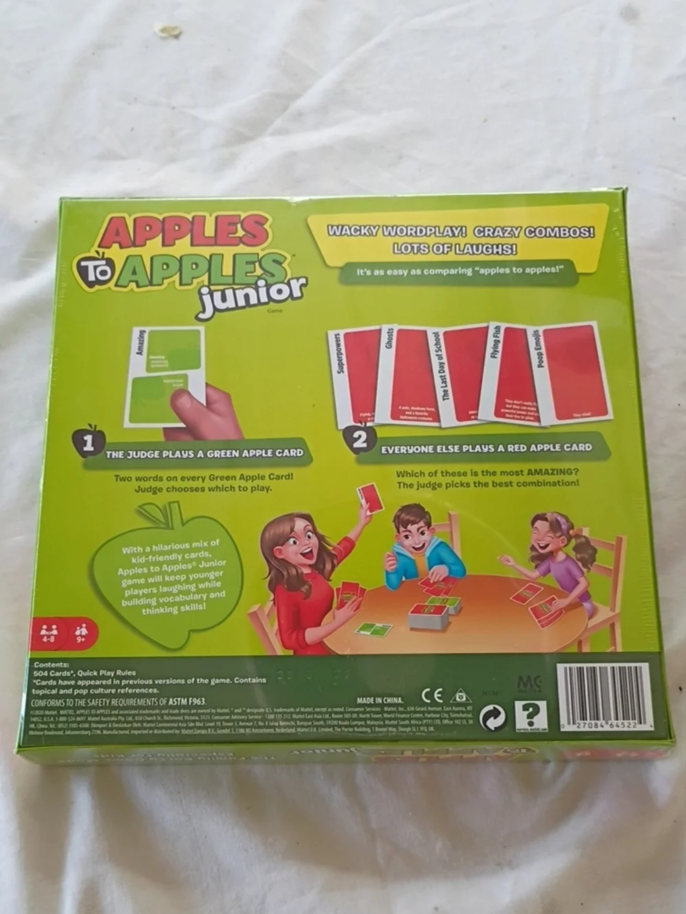 NEW Mattel Apples to Apples Junior Family Party Game Ages 9+ 4-8 Players
